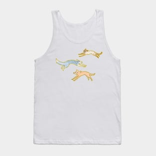 dogs and cat yellow pattern Tank Top